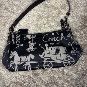 Coach Black and Cream Shoulder Bag